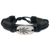 Lederarmband aus Büffelleder Ornamentplatte Blume
