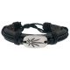 Lederarmband aus Büffelleder Ornamentplatte Blume