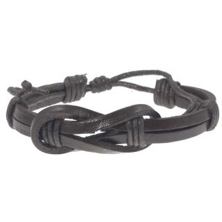 Lederarmband aus Büffelleder Mittelknoten