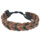 Lederarmband aus Büffelleder grobes Fischgrätenmuster