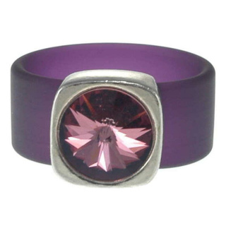 Ring Belt Kautschuk Silber plated . Swarovski® Crystal...