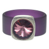 Ring Belt Kautschuk Silber plated . Crystal Antik Pink