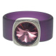 Ring Belt Kautschuk Silber plated . Crystal Antik Pink