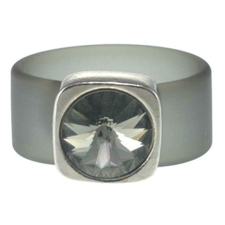 Ring Belt Kautschuk Silber plated . Swarovski® Crystal...