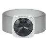 Ring Belt Kautschuk Silber plated . Crystal Black Diamond