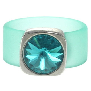Ring Belt Kautschuk Silber plated . Swarovski® Crystal...