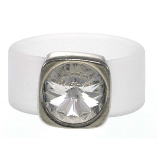 Ring Belt Kautschuk Silber plated . Swarovski® Crystal...
