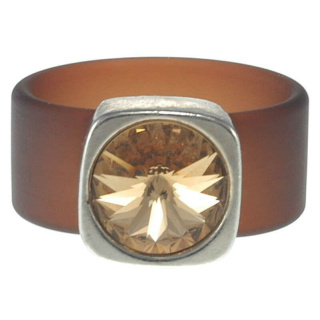 Ring Belt Kautschuk Silber plated . Swarovski® Crystal...