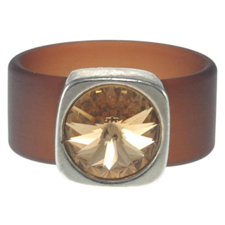 Ring Belt Kautschuk Silber plated . Crystal Lt. Colorado Topaz