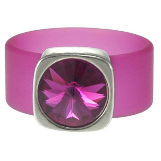 Ring Belt Kautschuk Silber plated . Swarovski® Crystal...