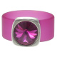 Ring Belt Kautschuk Silber plated . Crystal Fuchsia