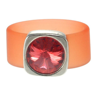 Ring Belt Kautschuk Silber plated . Swarovski® Crystal...