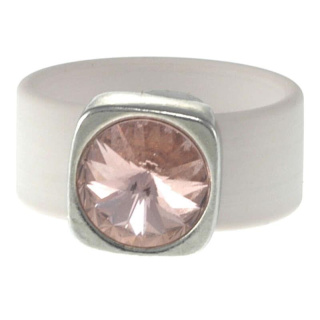 Ring Belt Kautschuk Silber plated . Crystal Vintage Rose