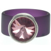Ring Belt Kautschuk Silber plated . Crystal Antik Pink