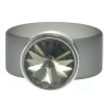 Ring Belt Kautschuk Silber plated . Crystal Black Diamond
