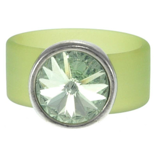 Ring Belt Kautschuk Silber plated . Crystal Chrysolite