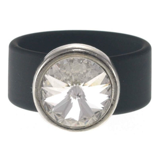 Ring Belt Kautschuk Silber plated . Swarovski® Crystal...
