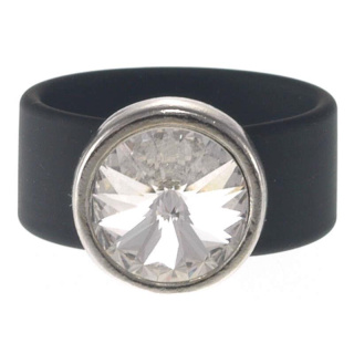 Ring Belt Kautschuk Silber plated . Crystal Crystal (S)