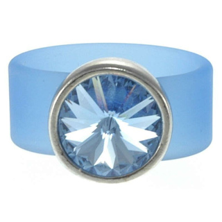 Ring Belt Kautschuk Silber plated . Swarovski® Crystal...