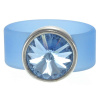 Ring Belt Kautschuk Silber plated . Crystal Lt. Saphire