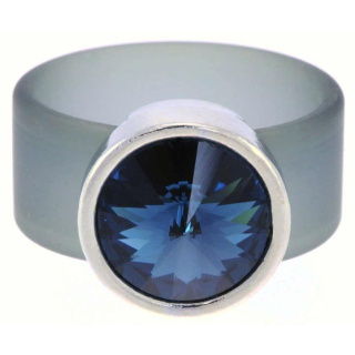 Ring Belt Kautschuk Silber plated . Crystal Montana