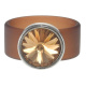 Ring Belt Kautschuk Silber plated . Crystal Lt. Smoked Topaz