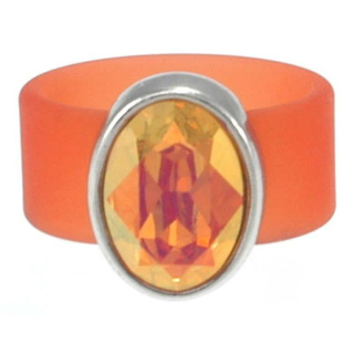 Ring Belt Kautschuk Silber plated . Swarovski® Crystal...