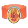 Ring Belt Kautschuk Silber plated . Crystal Astral Pink
