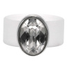 Ring Belt Kautschuk Silber plated . Crystal Crystal (W)