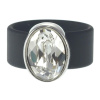 Ring Belt Kautschuk Silber plated . Crystal Crystal (S)