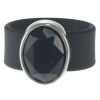 Ring Belt Kautschuk Silber plated . Crystal Jet
