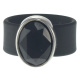 Ring Belt Kautschuk Silber plated . Crystal Jet