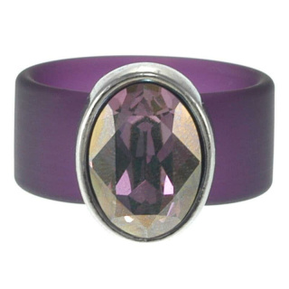 Ring Belt Kautschuk Silber plated . Swarovski® Crystal...