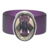 Ring Belt Kautschuk Silber plated . Crystal Lilac Shadow