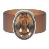Ring Belt Kautschuk Silber plated . Crystal Lt. Smoked Topaz