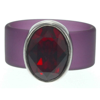 Ring Belt Kautschuk Silber plated . Swarovski® Crystal Siam