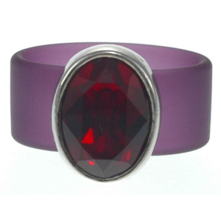 Ring Belt Kautschuk Silber plated . Crystal Siam