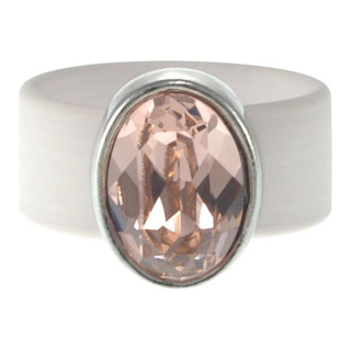 Ring Belt Kautschuk Silber plated . Crystal Vintage Rose