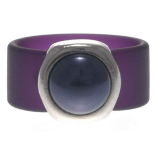 Ring Belt Kautschuk Silber plated . Swarovski® Perle...