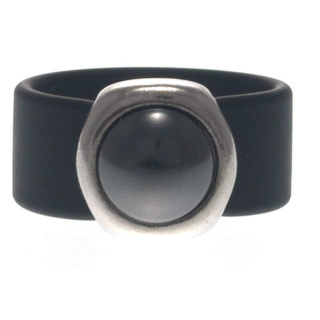 Ring Belt Kautschuk Silber plated . Swarovski® Perle...