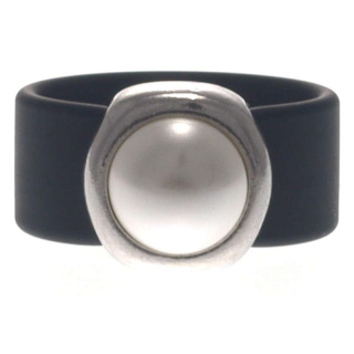 Ring Belt Kautschuk Silber plated . Perle Cream
