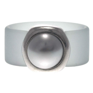Ring Belt Kautschuk Silber plated . Swarovski® Perle...