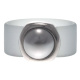 Ring Belt Kautschuk Silber plated . Perle Li. Grey