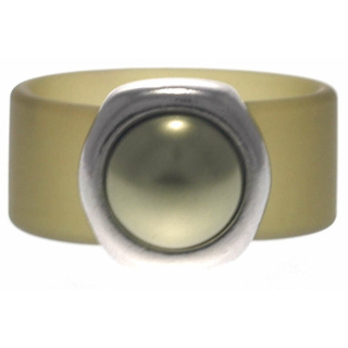 Ring Belt Kautschuk Silber plated . Swarovski® Perle...