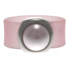 Ring Belt Kautschuk Silber plated . Perle Rosaline