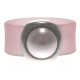Ring Belt Kautschuk Silber plated . Perle Rosaline