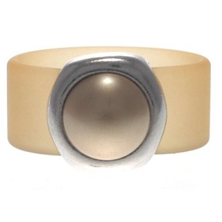 Ring Belt Kautschuk Silber plated . Perle Vintage Gold