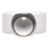Ring Belt Kautschuk Silber plated . Perle Weiss