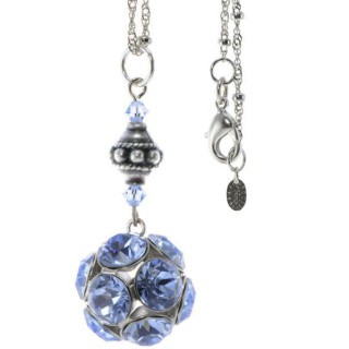 Amulettkette Aladin Silber plated . Crystal Lt. Saphire