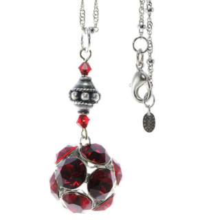 Amulettkette Aladin Silber plated . Crystal Siam